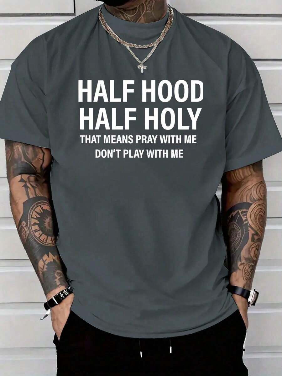 You Play With Me And Pray Together.Printed T-Shirt, 1 Piece,% Cotton, Casual Men's T-Shirt In Season, T-Shirt With Round Neck And Cotton Short Sleeve, Christmas Gift.2025 - 查看 1