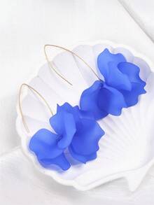 1 对时尚亚克力花朵吊坠耳环，女士珠宝
