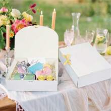 10 piezas/5 piezas/2 piezas - Caja de regalo blanca/negra/rosa/marrón con tapa, caja de regalo con cinta para propuesta a dama de honor, caja de regalo para boda, cumpleaños, fiesta de ducha y otras fiestas, regalos del Día de San Valentín, Día de San Valentín, empaque, cumpleaños, manualidades, almacenamiento de belleza Cajas para recuerdos y cajas para confeti