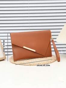 Sac enveloppe noir, sac de fichier de couleur unie, pochette polyvalente minimaliste et à la mode, sac à main en PU pour femmes, étui pour cartes, porte-passeport, sac pour le travail et les déplacements