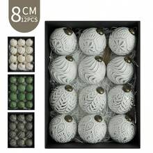 12 Stücke 8cm Mehrfarbiges Set Antike Weihnachtskugeln Weihnachtsbaumschmuck Weihnachtskugel Set, geeignet für Feiertags-Dekoration, hochwertige Ornamente Heim-Dekoration Weihnachtsdekorationen Raumdekoration Weihnachtsdekorationen Zuhause Weihnachtsgeschenke Weihnachtsdekoration - Verschiedenfarbig - Übersicht 3