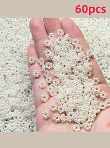 Lote de 20/60 piezas de lazos con perlas artificiales marfil para decorar el cabello en bodas, decoración diaria o manualidades de DIY, materiales para hacer clips, joyas y productos hechos a mano