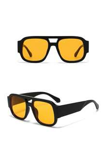 1 Pair Women Multi-Color Frame Fashionable Fashion Glasses, Summer Beach Accessory Aviator Shape Shades