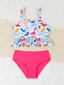 Bộ đồ bơi bikini in hình khủng long mơ mộng cho bé gái - Nhiều màu - Xem 2