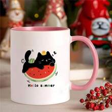 Party Painted Cartoon Style Pattern Ceramic Cups Tableware, Mugs, Coffee Cups, Tea Cups, Milk Cups, Ceramic Cups, Suitable For There Are A Variety Of Colours, Reusable Multi-Purpose Cups, Machine Washable, Durable And Microwaveable, Can Be Used For Milk, Coffee, Tea, Etc.