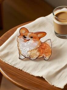 1 件可爱雌性动物狗形 PVC 中号发夹适合日常使用，是送给女孩的最理想礼物，适合夏季、春季、秋季、冬季、返校季节、日常旅行、聚会、海滩派对、佩戴发饰时尚发夹秋季配饰