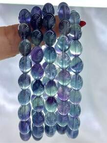 8mm天然海水蓝萤石珠单圈手链批发，天然萤石夏季百搭水晶串，水晶饰品