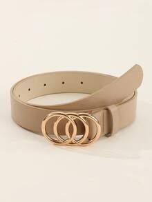 2 件套时尚女士腰带，配有 3 个圆形扣，适合各种节日、聚会、派对、休闲活动，适合所有季节