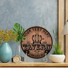 Customized Metal Bar Sign With Personalized Text - 8x8 Inch Modern Metal Wall Decor, Suitable For Home Bar, Man Cave, Basement - Personalized Bar Sign With Installation Options