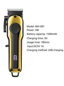 2pcs Set Men's Hair Clipper Beard Trimmer, Suitable For Home Styling Trim Tool, USB Rechargeable, , Multiple Limit Combs Included, Ideal For Body Hair Trimming, Holiday Gift,Battery Capacity: 1500mAh+600mAh