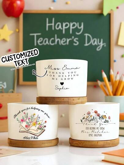 Personalized Teacher Clipboard Custom Name Cute Rainbow Style Back To School Gift For Educators Lightweight Writing Pad With Fun Colorful Doodle Graphics Perfect For Classroom Use Staff Appreciation Supplies Motivational Office Stationery Organizer, Teacher Gifts, Appreciation Gifts, Gifts For Teachers, Thank You Gifts, Teacher Flower Pots