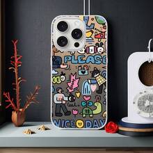 1 pezzo Custodia per telefono in silicone morbido lucido e olografico con stampa di personaggio dei cartoni animati, con onda asimmetrica, texture a gradiente di ghiaccio, adatta per Android/compatibile con OPPO/compatibile con VIVO/compatibile con Honor/compatibile con Redmi/telefoni, impermeabile, antiurto, anti-caduta, resistente ai graffi, versione internazionale, non la versione domestica - Multicolore - Visualizzare 6