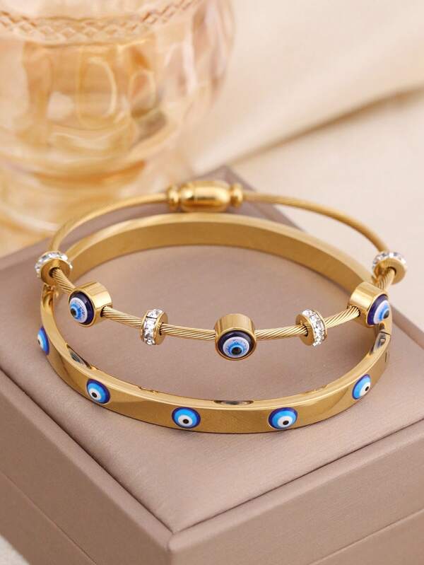 1 pièce Bracelet fashion décontracté en forme de cœur avec coquillages et strass pour femmes