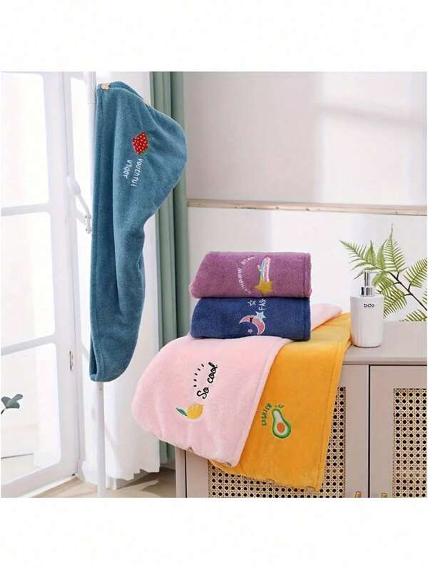 1pc/4pcs Microfiber Hair Wrap Turban, With Buttons, Super Absorbent, Anti-Frizz, Fast Drying Hair Towel Wrap, Suitable For Girls And Women, Most Suitable For Long And Thick Wet Hair, Bathroom Accessories Hair Bonnet