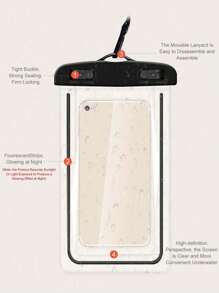 1 防水手机壳，休闲防水手机壳，PVC手机壳，荧光防水壳适用于iPhone16 15 14 13 12 11 Pro Max XS Plus，兼容三星Galaxy手机至7.0英寸，可容纳所有类型的手机，防水手机干燥袋，海滩度假必备，