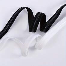 5 yardas/1cm de ancho Cinta elástica de silicona de alta resistencia, banda elástica antideslizante para correa de hombro, puño de manga, traje de baño, mangas, pelucas, corpiño de vestido y talla grande, multicolor - Multicolor - Ver 1