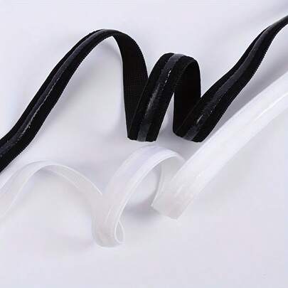 5 yardas/1cm de ancho Cinta elástica de silicona de alta resistencia, banda elástica antideslizante para correa de hombro, puño de manga, traje de baño, mangas, pelucas, corpiño de vestido y talla grande, multicolor