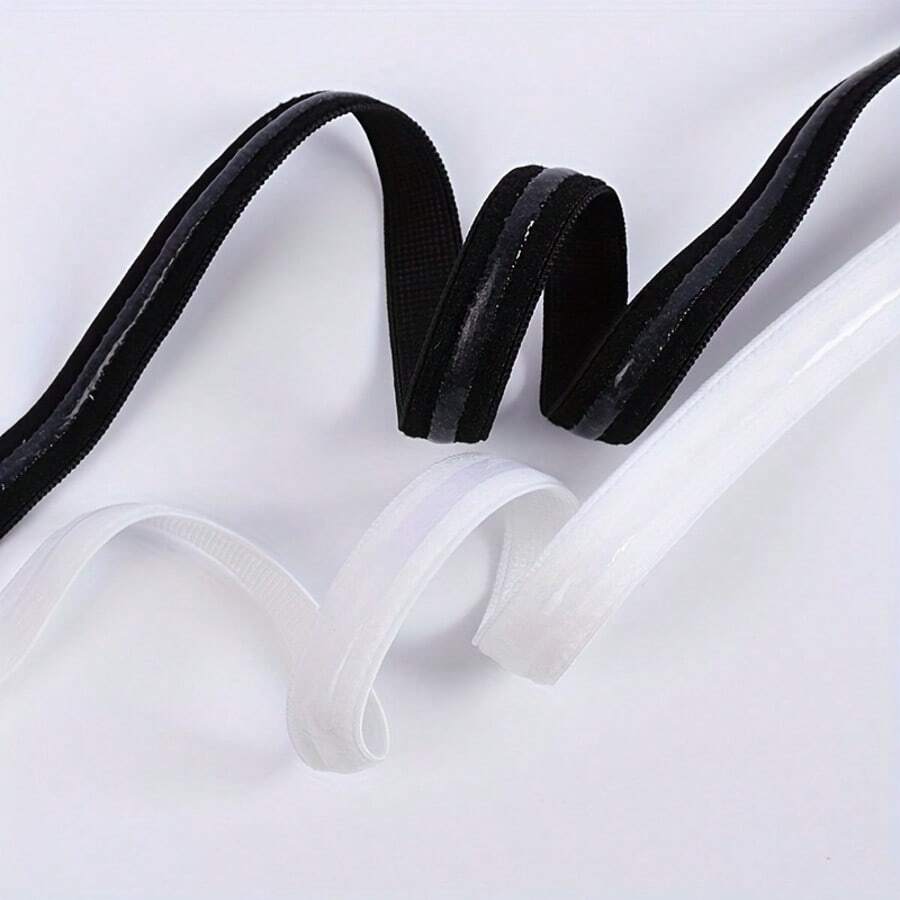 5 yardas/1cm de ancho Cinta elástica de silicona de alta resistencia, banda elástica antideslizante para correa de hombro, puño de manga, traje de baño, mangas, pelucas, corpiño de vestido y talla grande, multicolor - Multicolor - Ver 1