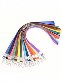 10pcs/20pcs/50pcs Colorful Metal Lanyards With Clips, Durable Neck Straps Suitable For Teachers, Students, Men And Women - Also Applicable For Cruise, Wallet, Phone, USB, Keychain - ID Badge Holder Accessories, Event Lanyards | Vibrant Color Lanyards | Metal Material, Phone Straps, Random Colors, School Supplies, Back To School Season - Multicolor - View 6
