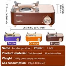 Maxsun 1 pièce mini cuisinière à gaz portable de puissance 2,1 kW, cuisinière de pique-nique de camping en plein air en acier inoxydable avec boîte de rangement en plusieurs couleurs, cuisinière de camping au gaz butane pour cuisine, articles de cuisine, cuisine de camp