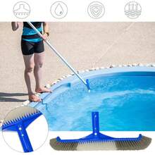 Swimming Pool Brush Durable Pool Floor Wall Cleaning Tool Pool Broom  Scrubber Portable Pool Cleaning Broom - Blue - View 2