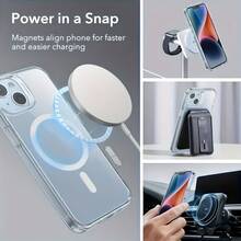 [High-Definition Clear Magnetic Phone Case]Suitable For High-Definition Clarity And Does Not Interfere With The Screen Protector For Apple  Models From 11 To 17promax, Featuring A Hard Back And Soft Edges. - táo (1 cái) - Xem 7