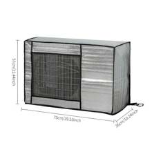 Cubierta de unidad exterior de aire acondicionado de aluminio de verano para protección solar, impermeabilización y prevención de polvo. - Gris - Ver 9