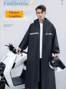 Hochwertiger modischer Regenmantel, verdickter Regenmantel, ganzkörper Regenmantel, wasserdicht und windabweisend Regenjacke für Herren und Damen, multifunktionaler Regenponcho für Outdoor-Aktivitäten wie Radfahren, Reisen, Klettern, wasserdichter Regenmantel in Große Größen, schwarzer Regenmantel, Regenumhang für Erwachsene, Mode-Regenmäntel für Outdoor-Einsatz