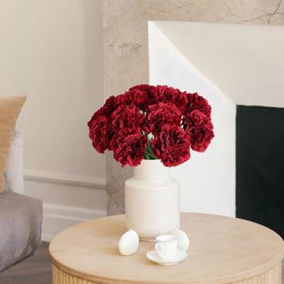 3/12 piezas Flores artificiales de clavel multicolor, flores de clavel de seda para el Día de la Madre, cumpleaños de la madre, San Valentín, decoración central de bodas, despedida de soltera, decoración de mesa de comedor, fiesta en el hogar, decoración de cumpleaños, 29cm/Sin jarrón, adecuado para decoración de jardín al aire libre, decoración interior y exterior, decoración de jarrón, plantas falsas, decoración de todas las estaciones, decoración de habitación