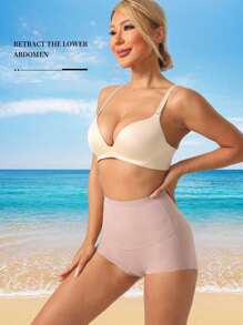1 Stück Hochtailliges Schlankheits-Kontrollshort, formende Po-Hebende Bauch-Gestaltung Postpartum Taillenformer Shapewear für Frauen