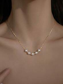 1pc Exquisite S925 Sterling Silver Delicate Necklace, Simple Elegant Collarbone Chain, Gift For Girlfriend, Party, Birthday - Silver - View 14