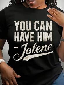 [ Sports Tee]  Women's Sports Short Sleeve T-Shirt YOU CAN HAVE HIM - 黑色 - 查看 1