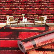 1 Roll Brick Wallpaper Peel And Stick Wallpaper Stone Wallpaper Brick Contact Paper Self-Adhesive Removable Home Decorative Wall Paper For Wall Kitchen Bedroom Living Room Wall Stickers Furniture Renovation DIY Easy To Install 1M/3M/5M/10M Room Decor Wall Decor Living Room Decor