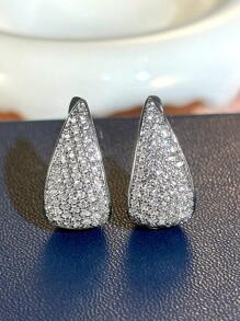 1 par de pendientes colgantes con circonita cúbica preciosa para bodas, aniversarios, fiestas de compromiso, joyería para el Día de San Valentín