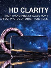 BOLLYMORE 3片装粉色金属环摄像头镜头保护膜，兼容 17 Pro Max / 17 Pro / 17 Air / 17 / 16 Pro Max / 16 Pro / 15 Pro Max / 15 Pro / 14 Pro / 13 Pro / 12 Pro / 11 Pro Max：9H硬度钢化玻璃 - 兼容手机壳设计，防指纹涂层，奢华美观，提升夜间拍摄效果（无气泡，兼容闪光灯，高清晰度） - 粉色 - 查看 8