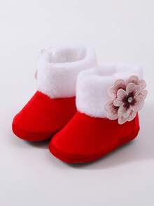 1 Pair Winter Plush Baby Socks, Soft Bottom Warm 0-12 Months Toddler Anti-Slip Socks, Baby Supplies - Multicolor - View 7