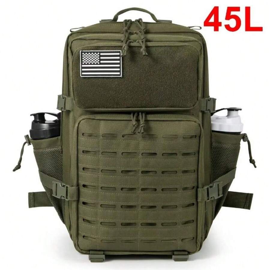 25L/45L Tactical Backpack For Men And Women Pack Bag Small School Rucksack With Bottle Holder Camping Equipment Hiking Backpacks Super Value Durable Canvas
