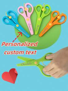 Personalized Custom Handmade Scissors, Non-Slip Safety Scissors, Student Paper-Cutting Scissors, DIY Anti-Pinch Hand Art Scissors, Back To School. - Multicolor - View 1