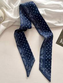 6 Peças/Conjunto Lenços de Seda com Estampa Paisley Elegante e Casual para Mulheres, Acessórios de Cabelo Multiuso para Uso Diário, Presente para Encontros - Multicolorido - Visão 8