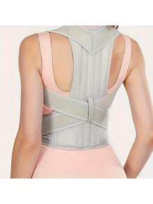 1pc New Grey Posture Corrector For Girls, Suitable For Indoor And Outdoor Use, Female Posture Correcting Belt For Hunchback Correction, Shoulder-Opening, Beautiful Back Shaping And Figure Sculpting&Adjustable, Breathable Orthopedic Brace - Seamless Upper Back, Spine, Neck & Shoulder Support - Ideal For Daily Wear, Clavicle Stabilization - Promotes Healthy Posture, Prevents Slouching Gym Accessories Lumbar Girdles Exercise Waist Belt Suitable For Workout Home Sports And Walk