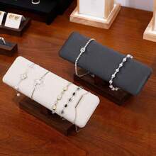 1pc Walnut Wood Color Jewelry Display Stand, High-End Jewelry Counter, Displaying Props Such As Bracelets, Watches, Necklaces, And Ring Racks For Women Storage Organizer Travel Essentials Back To School Dormitory Storage