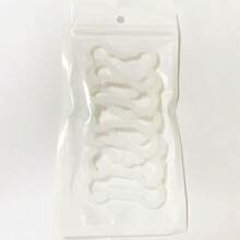Juego de 6 fundas silenciadoras de etiqueta de perro de gran tamaño con forma de hueso, de silicona, para reducir el ruido de las etiquetas de identificación de las mascotas, de gran tamaño y peso ligero, transparente - como en la foto - Ver 6