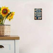 Wizard Of Oz Inspired Antique Metal Tin Plaque 'No One Can See The Wizard' - Retro Wall Art For Halloween, Home, Bar, Cafe Decor, Frameless Iron Sign 12x8 Inches (30x20cm), Garage Wall Decoration, Nameplate, Perfect For Room Decor - Multicolor - View 4