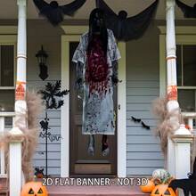 1 2D 平面亚克力万圣节恐怖元素吊坠，非常适合万圣节家居装饰、节日必需品、恐怖装饰风格、家居装饰客厅