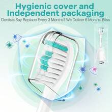 Toothbrush Replacement Heads Compatible With Philips  E-Series      Screw-On Electric Toothbrush Handle Head Come With Hygienic Caps, 3 Count, Green - trắng - Xem 6