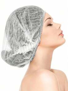 100pcs Unisex Hairnets, Shower Caps, Elastic Dust-Proof Hats For Food Service, Kitchen Headwear