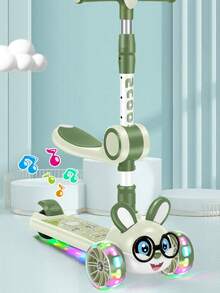 Patin del diablo scooter de juguete  ligero y plegable con Ruedas LED,  Monopatín de pie freno de pie patinete con altura ajustable para ejercitar equilibrio y coordinación. Con luces multicolor y musica luz ,patinetas para niñas patinete niño scooters patin del diablo niño scooters montable patinete Juguetes con asiento  patinetas  de 3 ruedas patines  de 2 a 14 años - Morado - Ver 3