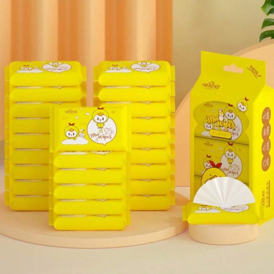 7pcs/Pack Portable Wet Wipes For Daily Cleaning, Suitable For Outdoor Travel, Going Out, Students, Kitchen, Bathroom, Home, Picnic, Christmas, Halloween