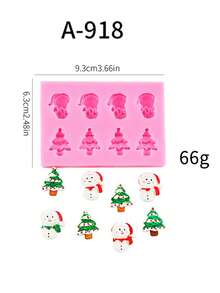 1pc Christmas Snowman & Bell Shaped Silicone Mold, DIY Craft Candle, Soap Making, Baking Decoration