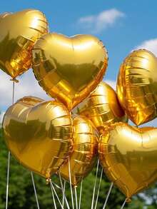 MECRLA 10 个 12 种颜色 17.7 英寸心形气球、背景墙装饰气球、情人节礼物气球、婚礼、求婚装饰气球、铝箔心形气球、礼品气球、室内外摄影气球、爱情气球、惊喜气球、周年纪念气球